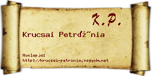 Krucsai Petrónia névjegykártya